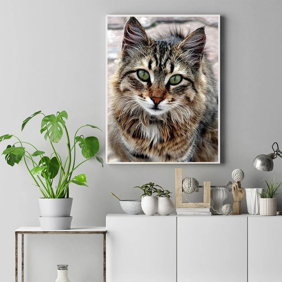 Evershine Diamond Painting Cat 5D DIY Diamond Embroidery Cross Stitch Animals Rhinestones Mosaic Kit Home Decoration diamond painting