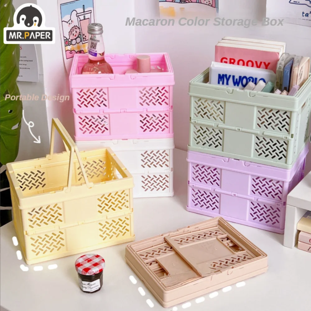 Stationery Organizer Stationery Storage Box Desktop Storage Kit Desktop Storage Box Desktop Storage Shelf 6 Style Folding Storage Basket Multi-Function Stationary Holder Office Desk Accessories