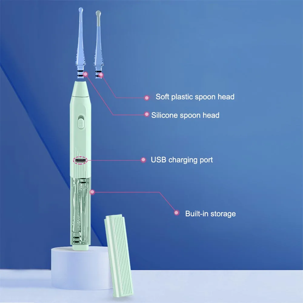 Ear Cleaner Soft Silicone Earpick USB Rechargeable Flashlight Earwax Remover Tool Itch Relief Luminous Ear Curette Light Spoon