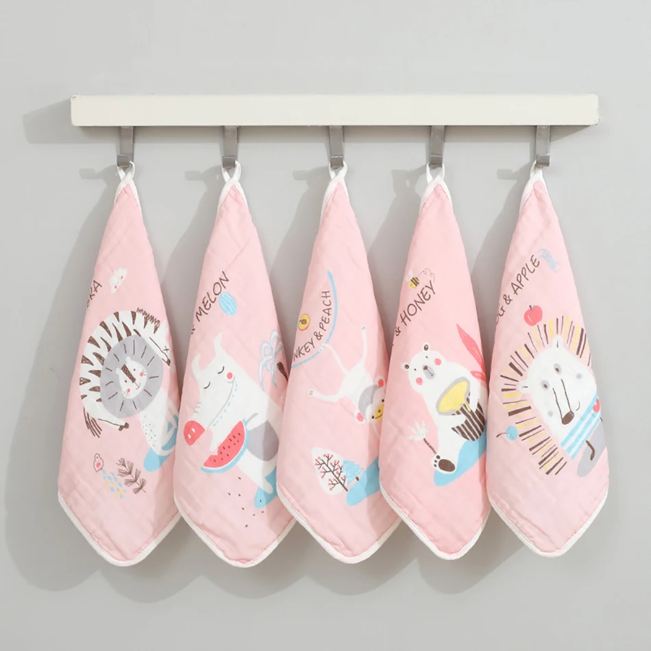 Baby Face-towel cute cartoon cotton super soft baby towel small square wipes 30*30cm 5pcs cotton towel,baby towel,square towel
