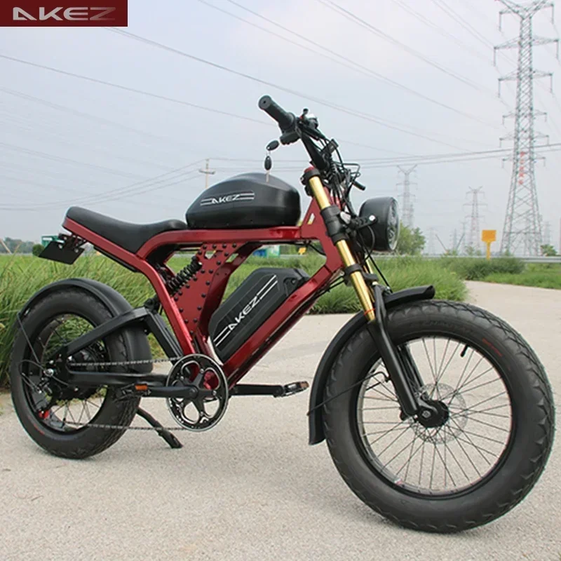 20-Inch Snow Electric Bicycle 1500W52V55AH Hydraulic brake Retro Smart Power Aluminum Alloy Mountain E-Bike