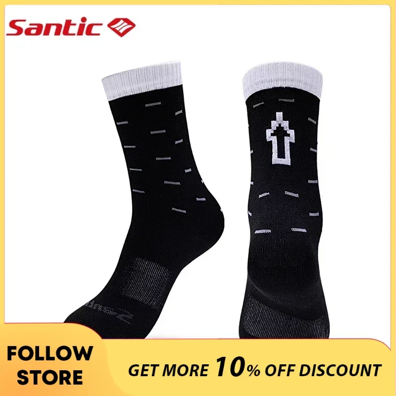 

Santic Cycling Socks Outdoor Riding Sports MTB Bike Four -season Bicycle High Bombs Breathable Sports Quick-Dry Socks Men Women