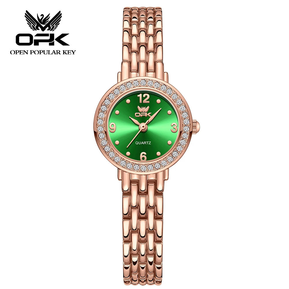

OPK Luxury Women's Quartz Watch Waterproof Stainless Steel Watch Diamond Ring Fashion Elegant Dress Women's Watch Reloj Mujer