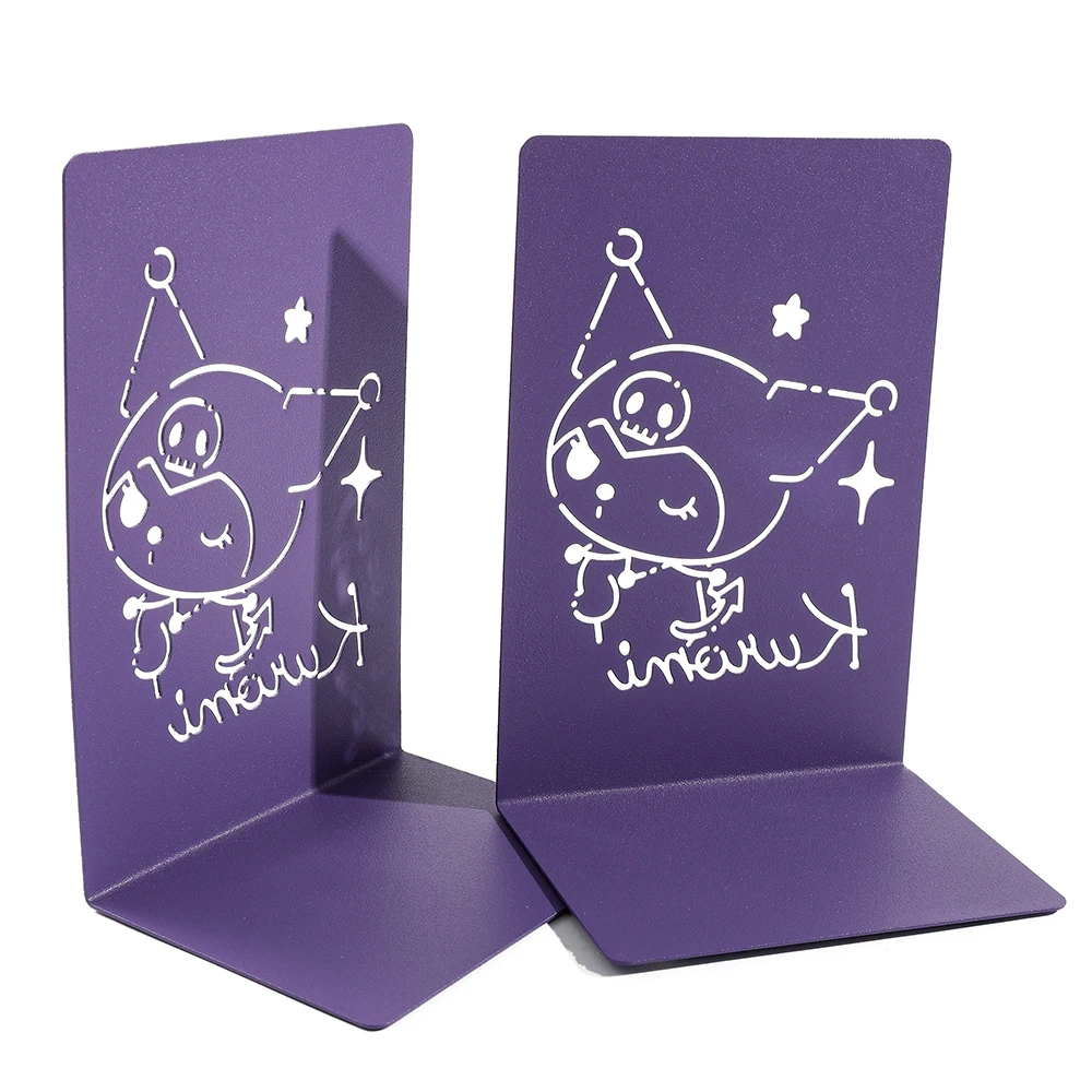Sanrio Kuromi Bookends Purple Metal Bookends Heavy Duty Bookends for Fans Collection Book Lovers Home Office Bookends Supplies 3