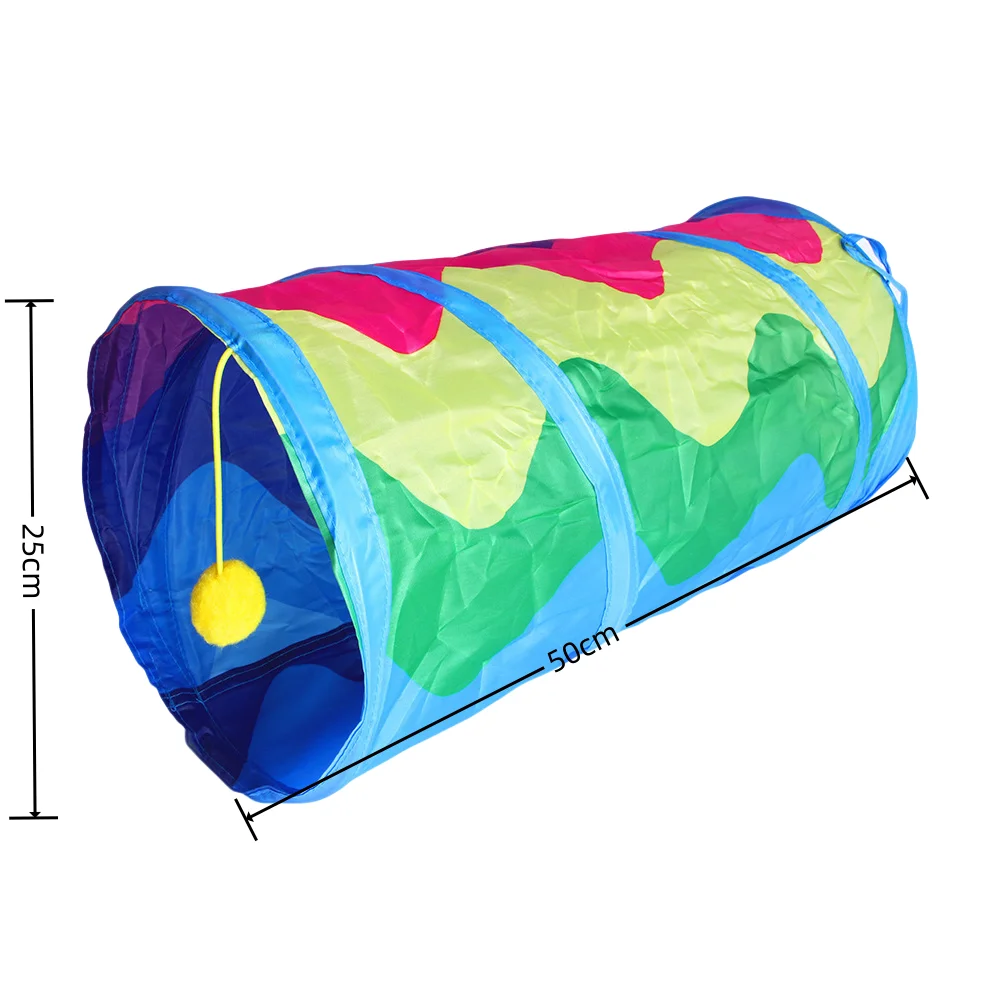 Tubo de túnel para gatos, brinquedos dobráveis para treinamento de gatinhos, brinquedo interativo divertido, túnel achatado para cachorros, gatinhos, suprimentos para animais de estimação, acessórios para gatos