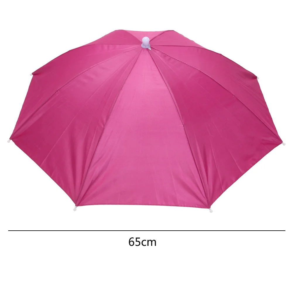 Head Umbrella Hat with Elastic Band Anti-Rain Headwear Brolly Cap Waterproof Sunscreen Hat Umbrella Universal for Camping Hiking