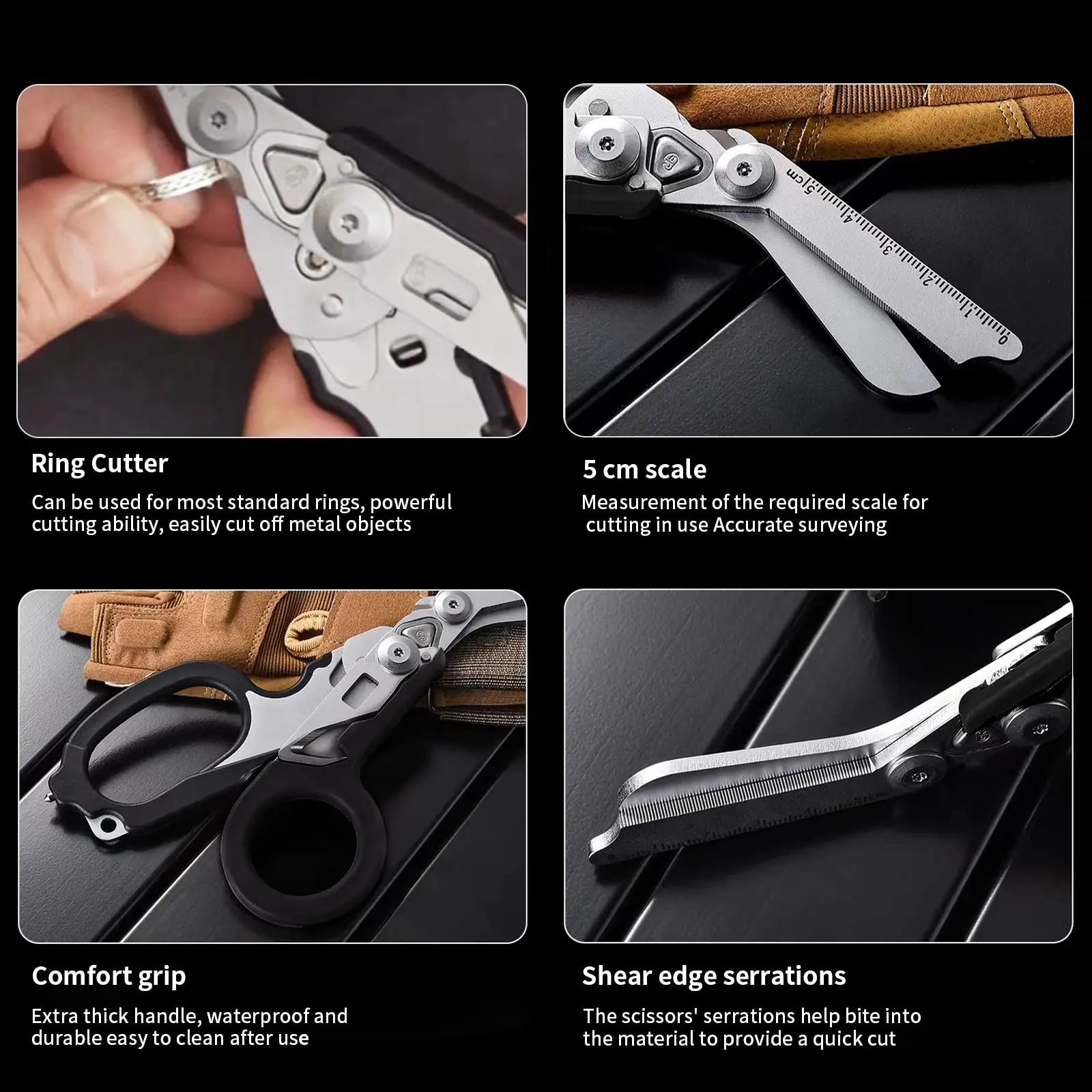 Glow-in-the-dark Model Regular Model Multifunctional Tactical Scissors Outdoor Camping Rescue Scissors Portable Folding Scissors 3