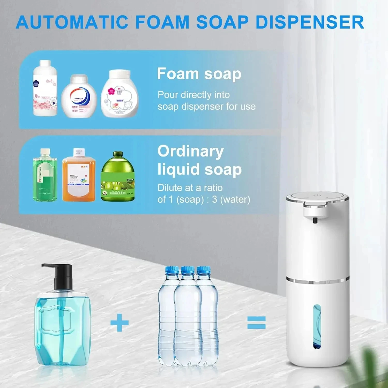 Soap Dispenser Touchless Foaming Rechargeable Electrical Bathroom