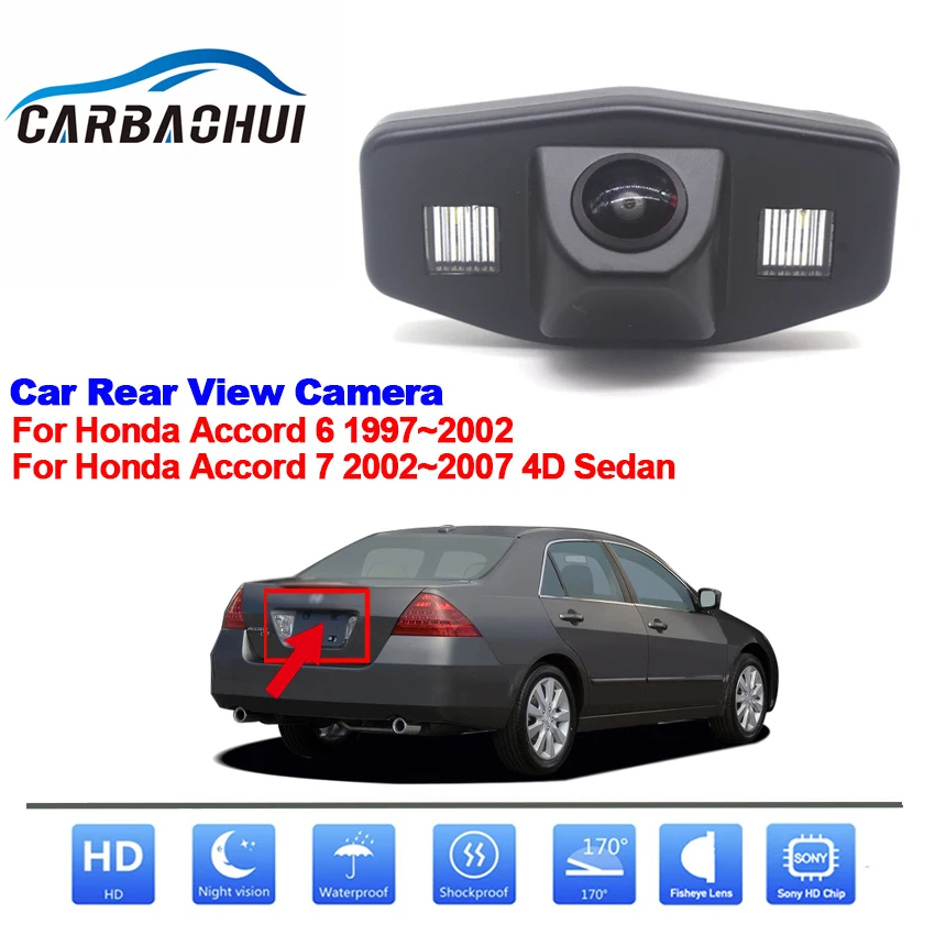 Ccd Hd Fisheye Telecamera Per Retromarcia Per Honda Accord 6 Accord 7 1997 ~ 2006 2007 4D Berlina Car Reverse Parking Monitor Visione Notturna