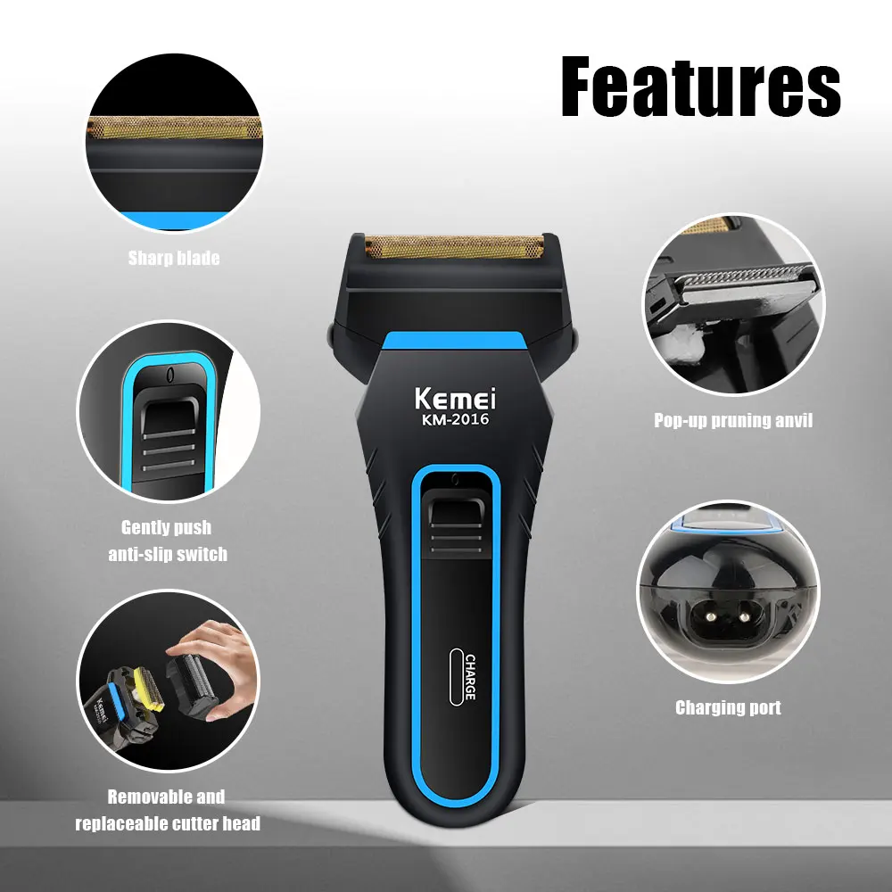 KEMEI KM-2016 ثلاثية الأبعاد ABS ماكينة حلاقة كهرب...