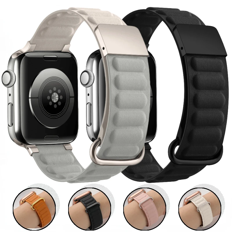 

Silicone Strap for Apple Watch Ultra2 9 8 7 49mm 45mm 41mm New Magnetic Buckle Bracelet iWatch 6 5 4 SE 44mm 40mm 3 42mm Belt