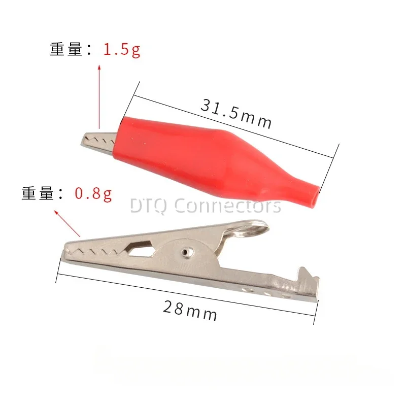 10pcs Metal Alligator Clips Crocodile Electrical Clamps Testing Probes with Plastic Boot for Car Auto Battery Black Red