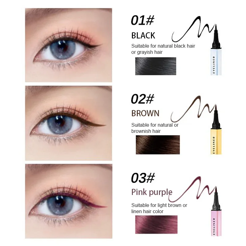 Liquid Eyeliner Black Waterproof Long Lasting Quick Drying Not Bloom Natural Pen Cosmetic Tools