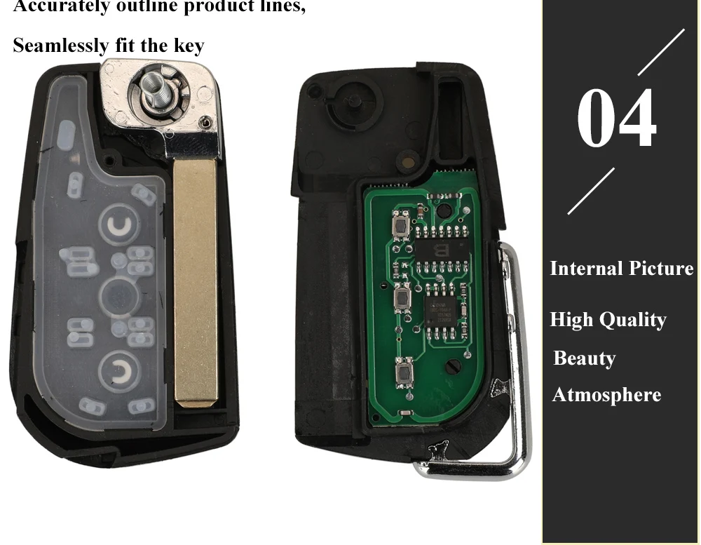 Keyforkess Upgrade aggiornamento Flip Remote Car Key Fob 433MHz 4D70 Chip per Toyota Aygo 2005-2014 2 pulsanti VA2 Auto Key Control 16 Keyforkess Upgrade aggiornamento Flip Remote Car Key Fob 433MHz 4D70 Chip per Toyota Aygo 2005-2014 2 pulsanti VA2 Auto Key Control - S735340037d664f23be20c11fdf6c0521t