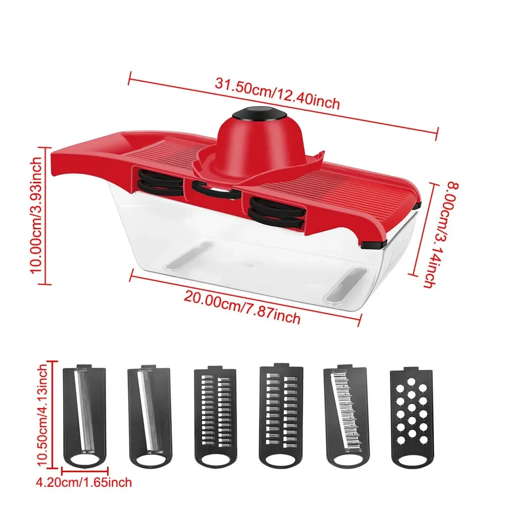Fruit Cutter Cooking Tool Sets Kitchen Gadget Grater 6 Blades Slicer Vegetable Mandoline Slicer Multi-function fruit slicer vegetable slicer vegetable cutter potato slicer apple slicer apple cutter food shredder cheese grater food slicer