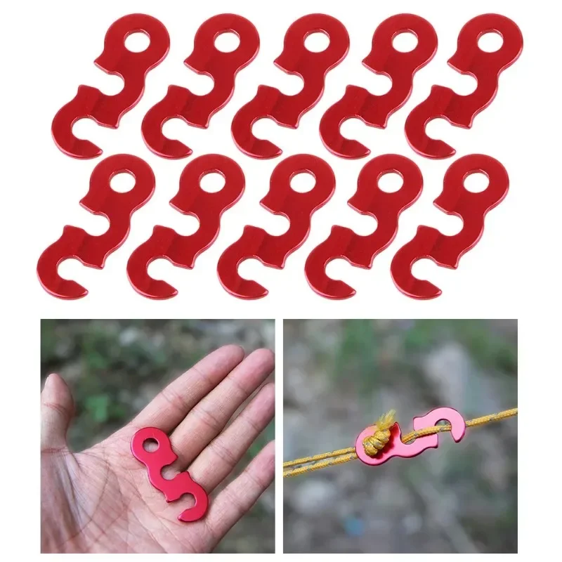 Camping Tent Accessories Camping Tent Fasteners Camping Cord Buckles Camping Rope Buckle 10pcs Adjustable Camping Tent Cord Rope Buckle S Type Tensioners Fastener Kit Outdoor Camping Tents Securing Accessories