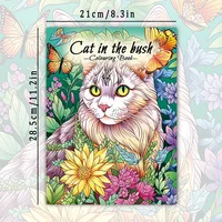 1pc, Cat Coloring Book, Teenagers Coloring Book, 30 Different Patterns, 100gsm Thick Paper, Stress Relief, Birthday Gift 2