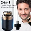 Mini Capsule Electric Shaver, Portable Mini Shaver, 2-in-1 Nose Hair Trimmer, USB Rechargeable Washable Rotary Razor for Men 1