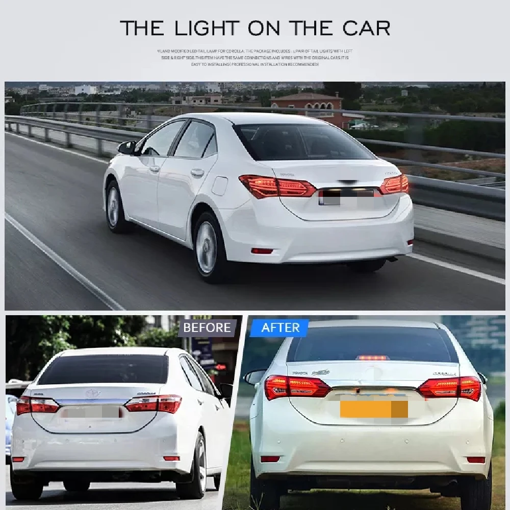 

Автомобильный фонарь, задний фонарь для Toyota Corolla 2014, 2015, 2016, 2017, задний фонарь