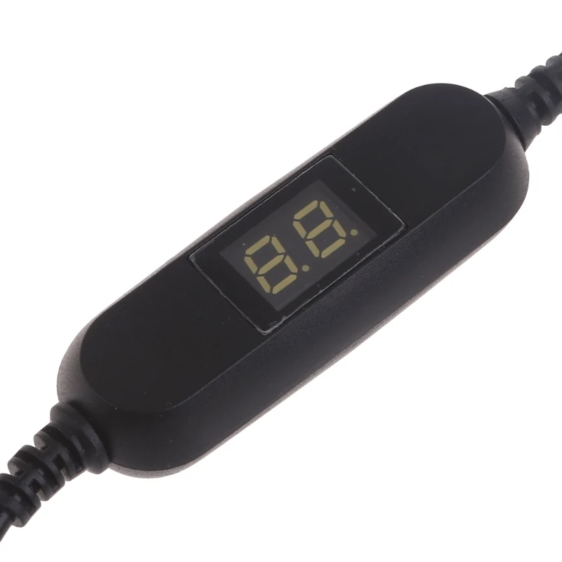 USB C to 2V 3V 4.5V 6V 8V 12V 5.5x2.1mm Adjustable Voltages Cable charging cable,usb charging cable with LED Voltmeter for radio light fan toy clock