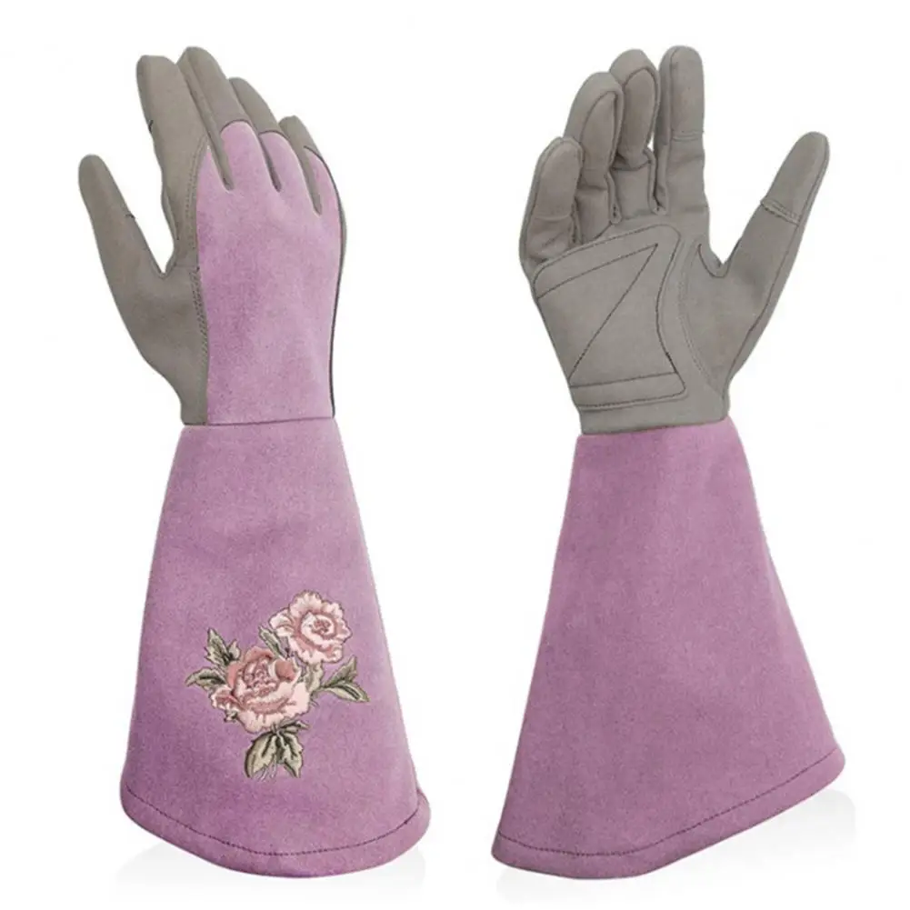 Long Rose Pruning Garden Gloves Anti-scratch Faux Leather Protective Gloves Fruit picking Shrub Pruning Trimming Hand Protector protective gloves safety gloves garden work gloves horticultural gloves