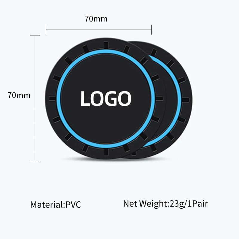 2PCS Car Coasters Water Cup Slots Non-Slip Mat Waterproof Cup Pad For Seat Cupra FR Leon Ibiza Ateca Formentor E-Racer Alhambra
