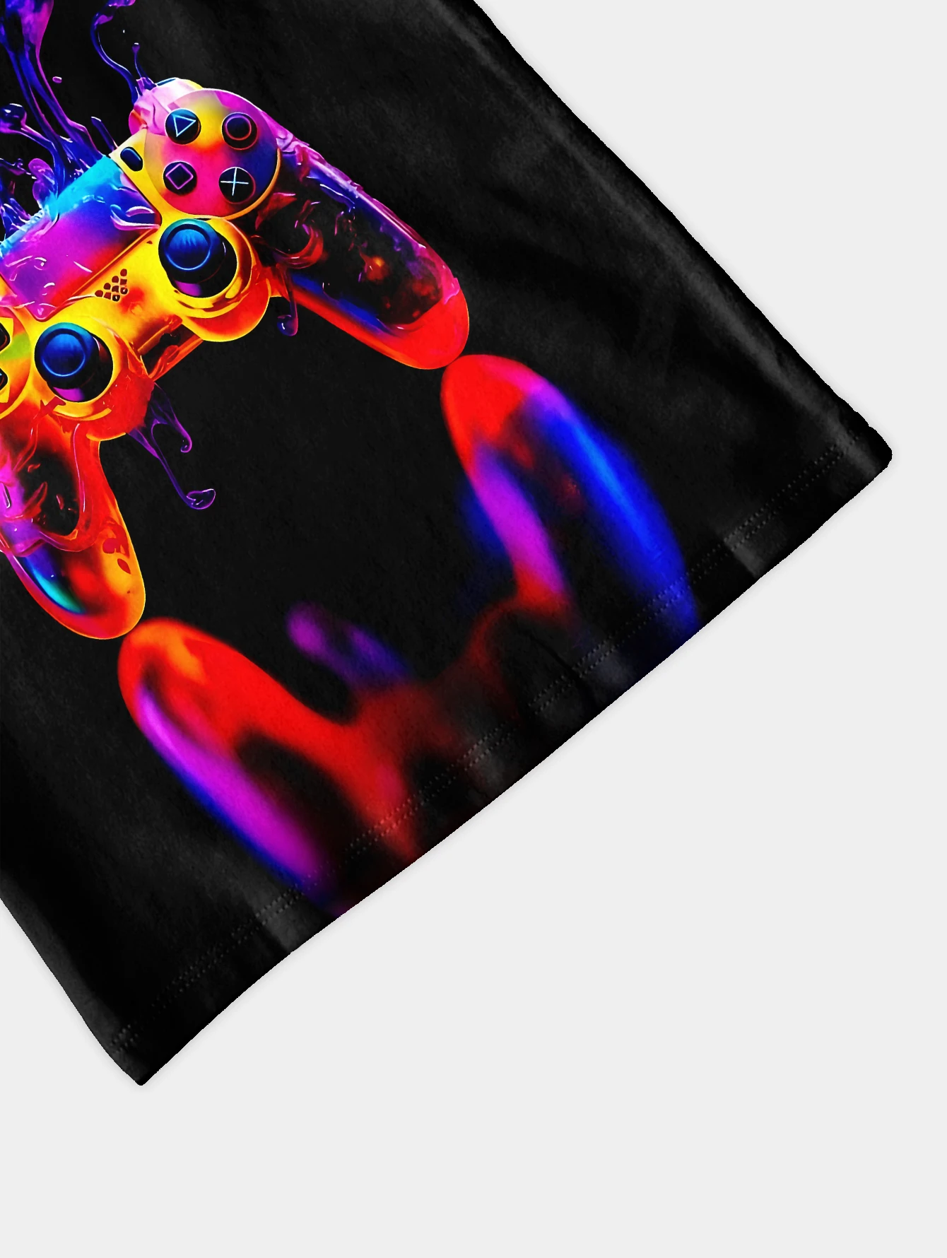 Boys'Color gaming console summer round neck short sleeved T-shirt, casual lightweight and comfortable top, 3D printed