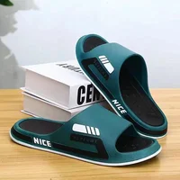 Trendy Summer Men's Slippers Unique Fashionable Indoor Bathroom Non-Slip Couple's Slippers Outer Wear PVC Sole Home Use