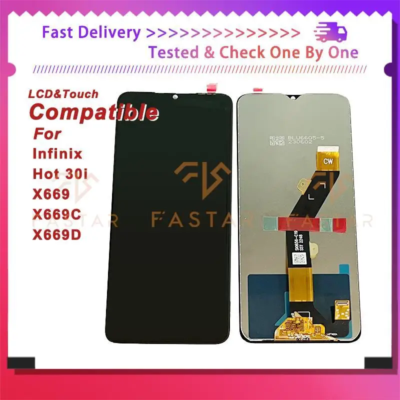 

X669 6.56"Tested For Infinix Hot30i X669 X669C X669D LCD Display Touch Digitizer Assembly Replacement Screen Infinix Hot 30i lcd