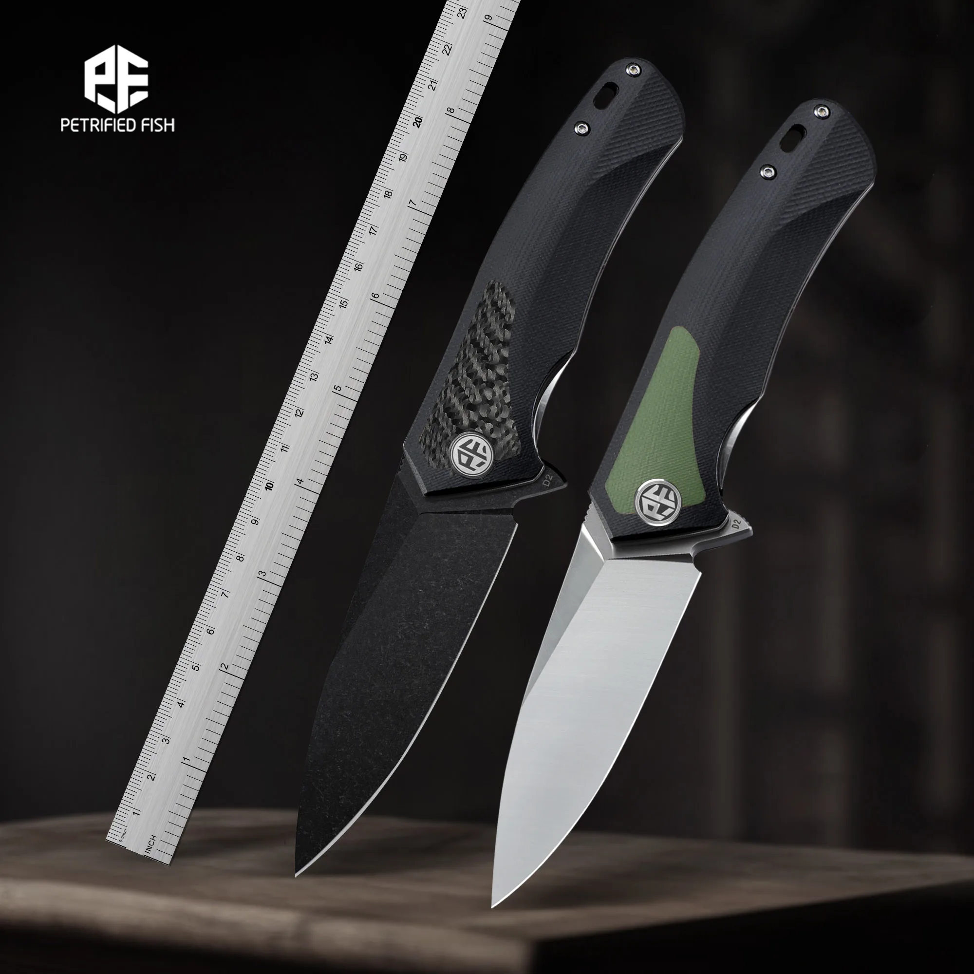 Petrified Fish PF838 Jackknife Folding Knife D2 Steel G10 Handle Pocket Knife Fish Hunting Outdoor EDC Cutting Hand Tools folding knife