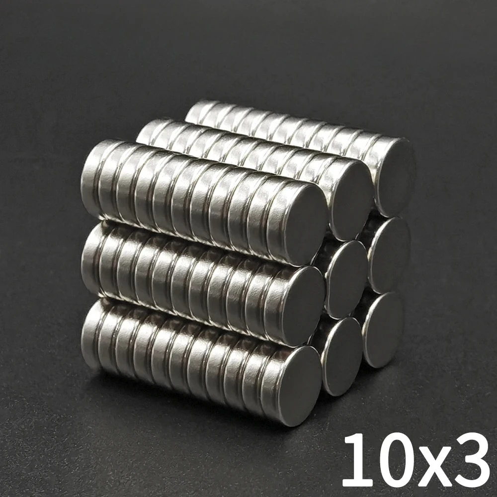10/20/50 peças 10x3 ímã 10mm x 3mm redondo super poderoso disco magnético permanente forte 10*3 para geladeira, diy, construção
