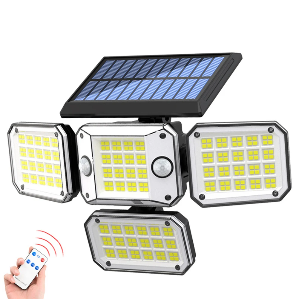 

Outdoor Solar Lights With Remote Control 3 Lighting Modes IP65 Waterproof Motion Sensor Wall Light For Pathway Garden Yard