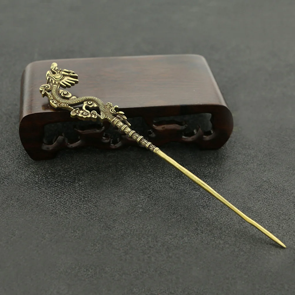 

Vintage Dragon Hairpin Copper Retro Hair Stick Traditional Hanfu Updo Hair Chopsticks Updo Hair Insert Chignon Pin 15.5cm