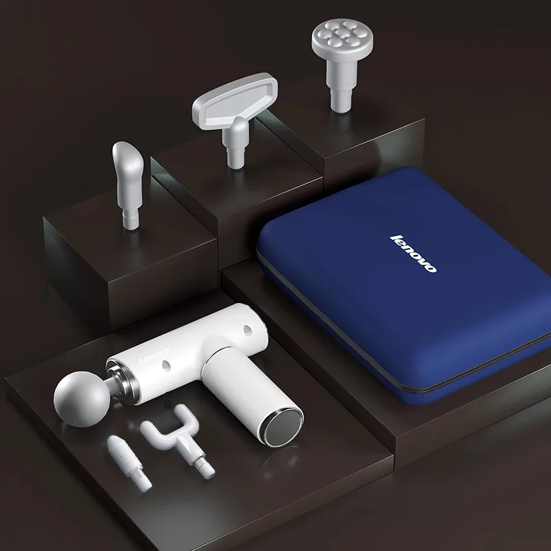 Genuine Lenovo Fascia Gun Brushless Motor Professional 6heads Massager Suitable for Deep Muscle Relaxation Relieve Fatigue Gifts