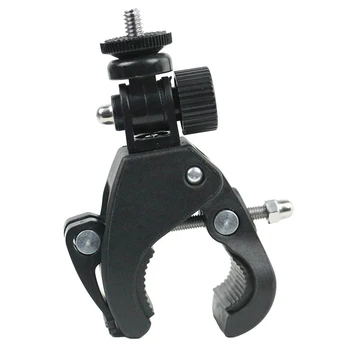 Supporto per manubrio di bicicletta/moto nero 1/4 con morsetto per barra, adattatore per treppiede, accessori per action camera GoPro Hero