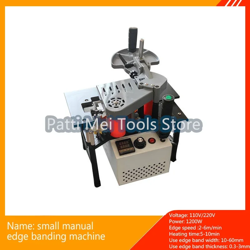 Portable Wooden PVC Double-sided Adhesive Edge Banding Machine with Tray and Cutting Adjustable Speed 110/200V 1200W 1000ml