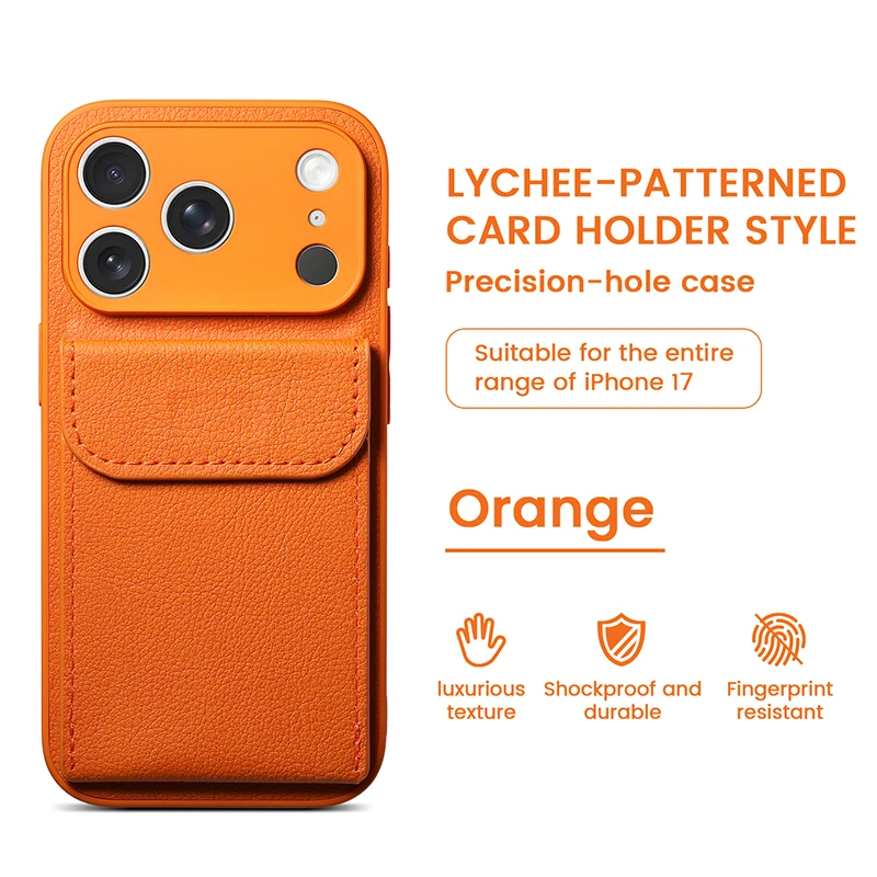Sleek and Durable Synthetic Leather Clip-On Phone Case