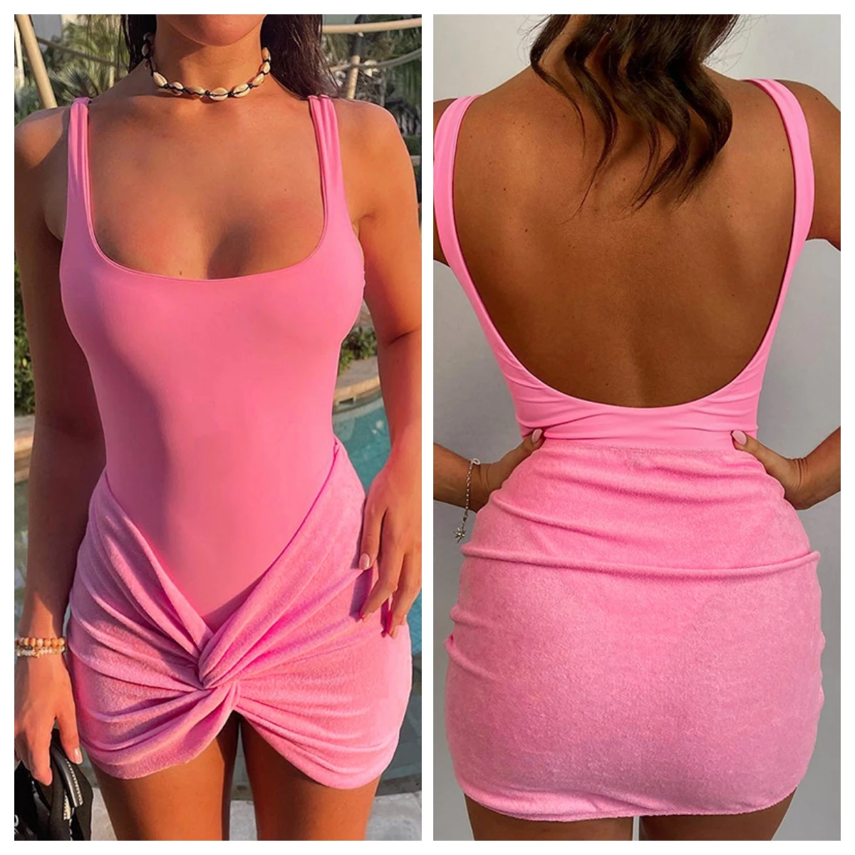 

Women 2023 Summer Tank Tops Mini Skirt Suits Beach Vacation Two Piece Matching 2 Piece Skirt Sets Outfits