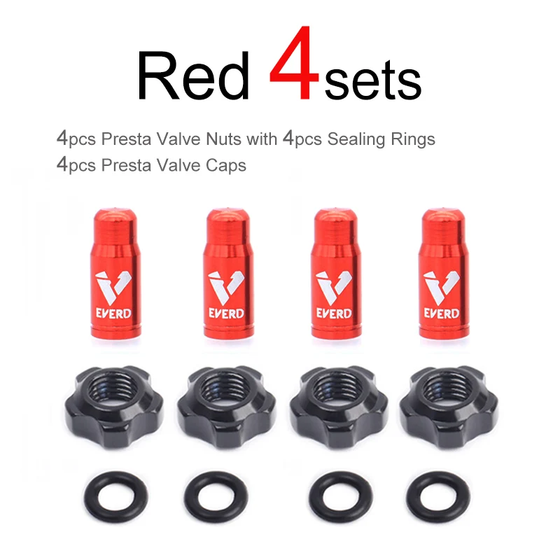 4 Bouchons De Valve Pour Vélo (capuchons Anti-poussière) - Rouge - Marque Uxcell - Neuf