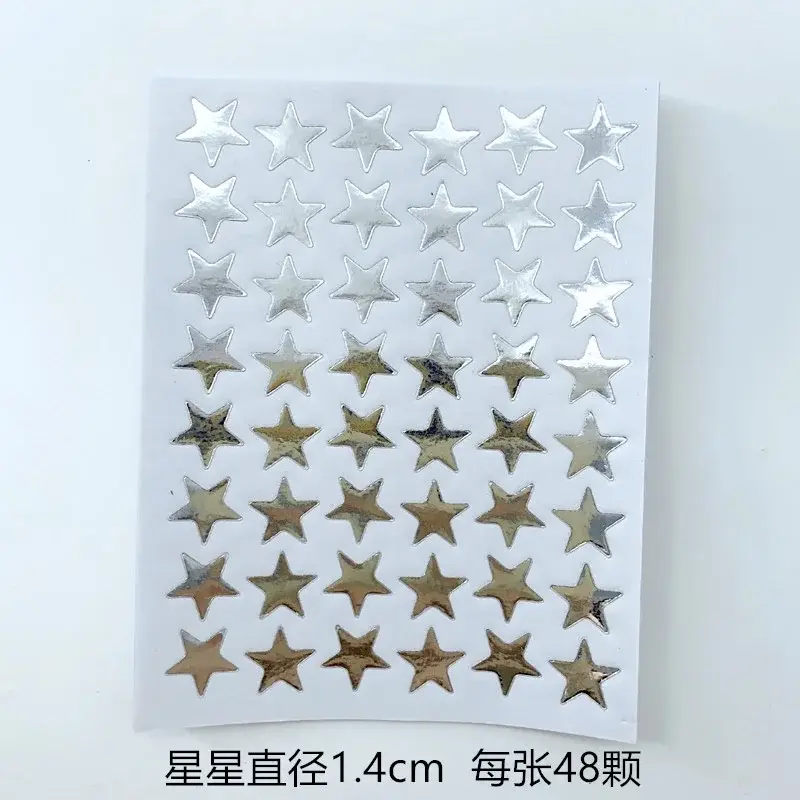 10 Sheets/Pack Silver Five Pointed Star Stickers Encourage and Reward Stickers for Primary School Students Pray Stickers - Image 8