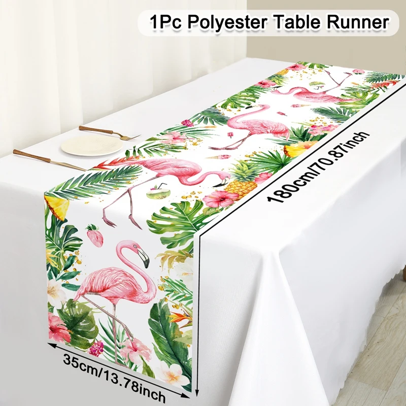 קיץ הוואי פרחוני רץ שולחן פלמינגו מסיבת יומולדת קידס אלוהה הוואי מסיבת טרופית ציוד שולחן אוכל