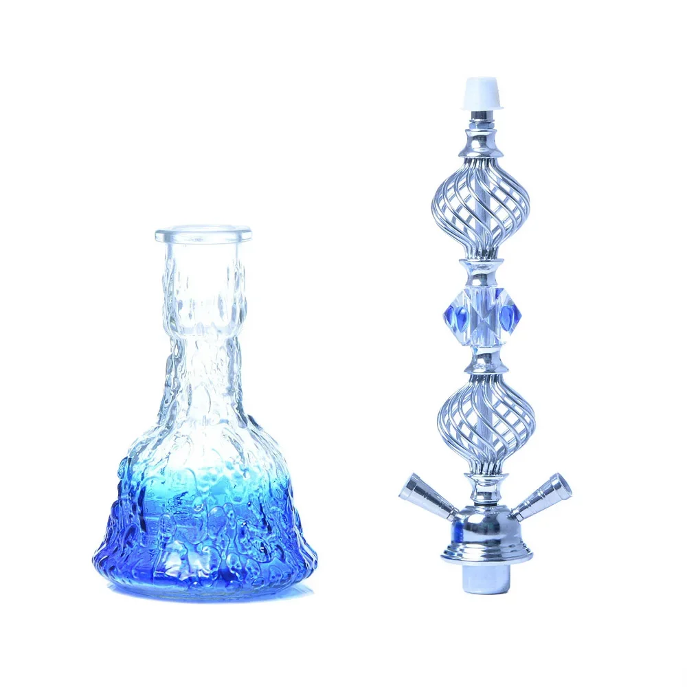 Completed Hookah Shisha Pipe Kit Double Hose Chichas Narguile Nargila Sisha Glass Hookah Shisha Water Pipe Accessories Crafts