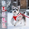 Soft Dog Harness Leash Set Adjustable Dog Harnesses With Cute Bowtie Accessories Warm Winter Pet Vest Lead for Small Medium Dogs