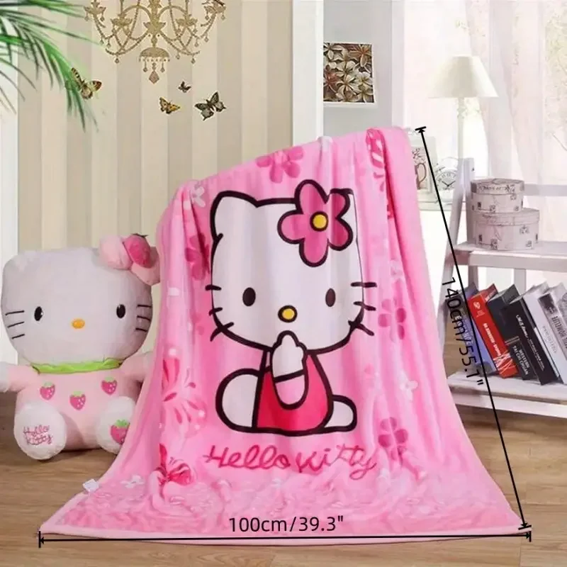 Hello Kitty Plush Blanket Bed Sheet Children Adult Soft Blankets Cartoon Aircondition Nap Blanket Spring Fluffy Quilt 2