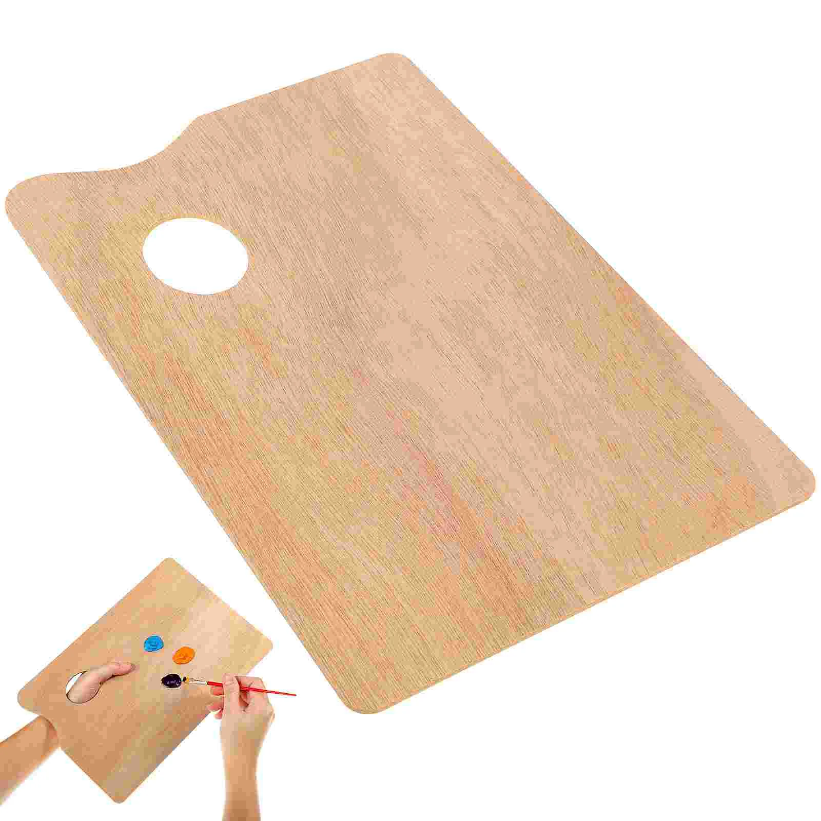 Wooden Color Palette Paint Wet Oil Kit Drawing Supply Painting Square Board Tray