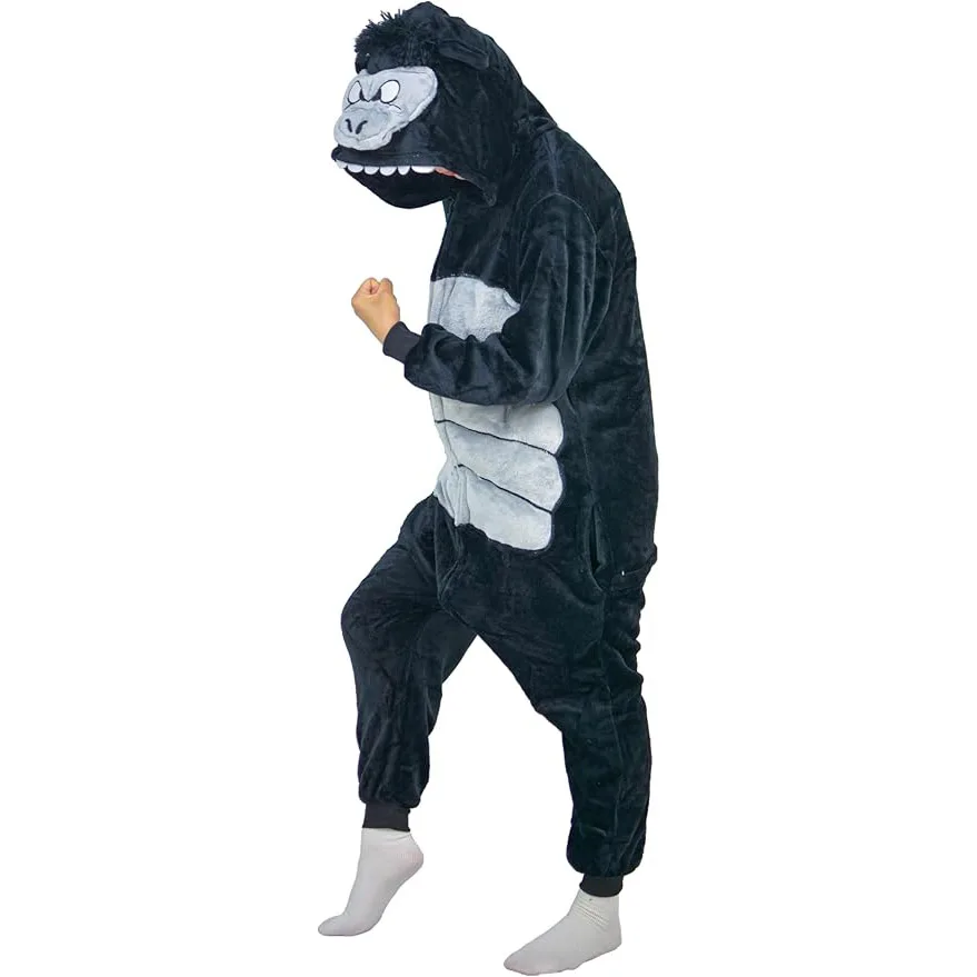 King Kong Anime Cosplay Costumes Women Men Long Sleeve Animal Jumpsuits Kigurumi Cartoon Onesies For Christmas Halloween Party