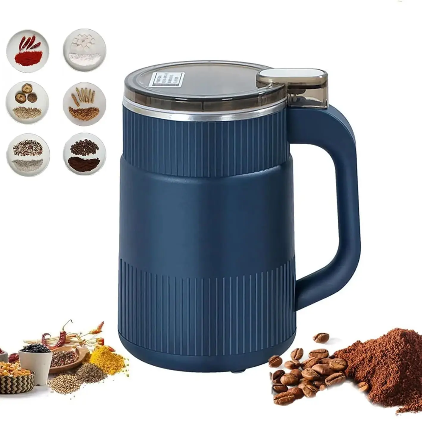 Household Small Powder Grinding Machine Grain Mills Herb Spice Grinder Electric Coffee Grinder 304 Stainless Steel Blade