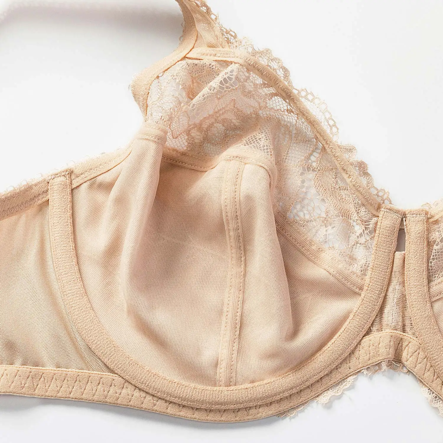 DELIMIRA Women's Full Figure Beauty Lace Non Padded Underwire Minimizer Bra Plus Size C D DD E F G H