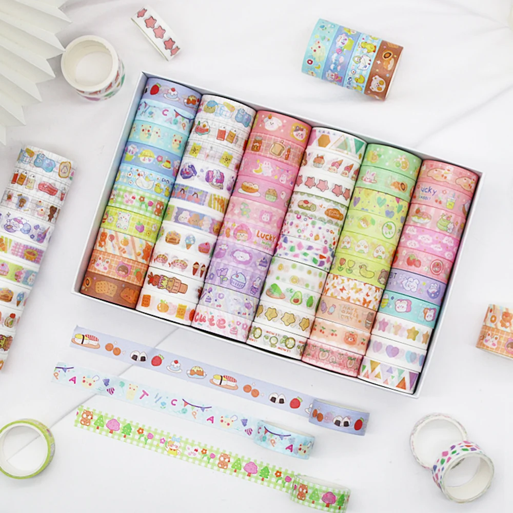 

60 Rolls/box Lovely Cartoon Washi Tapes DIY Decorative Tape for Scrapbooking