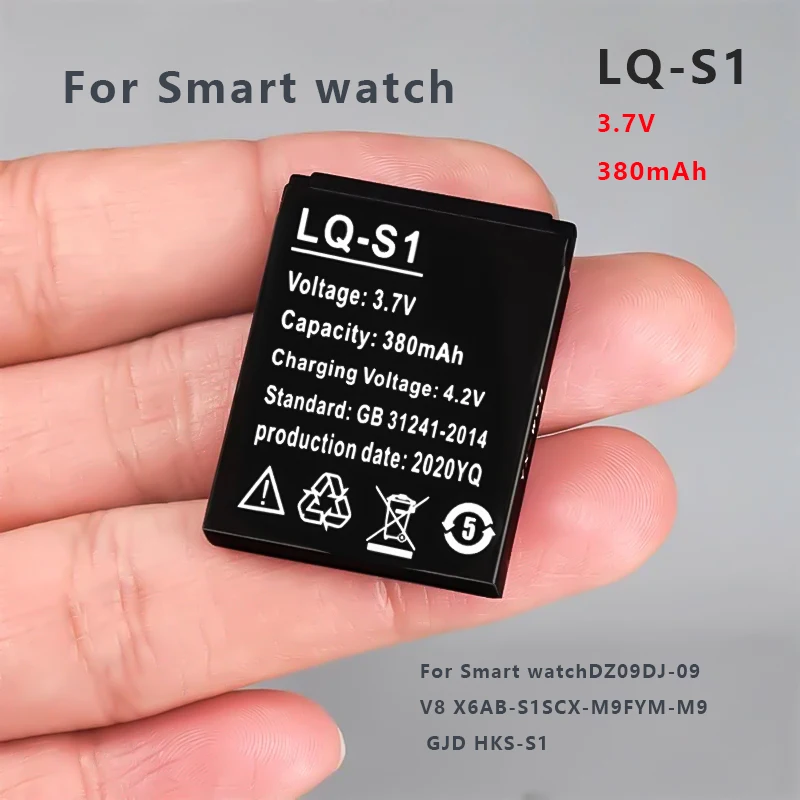 380mAh Smart Watch Battery LQ-S1 DZ09 Batteries For DJ-09 V8